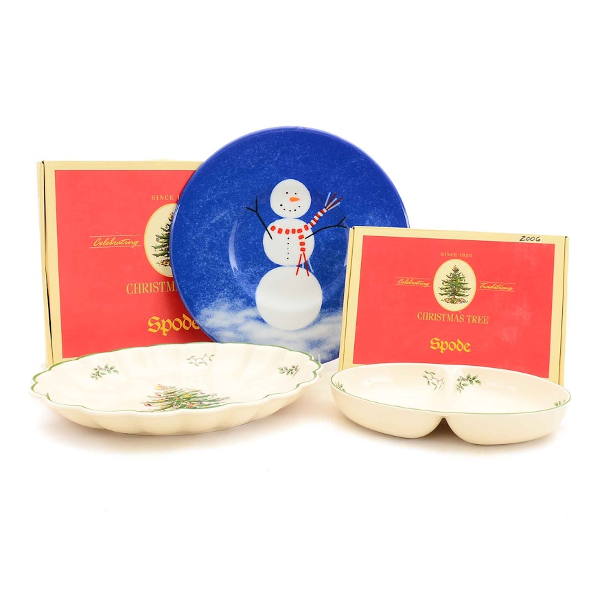 Group of Holiday Serveware including Spode