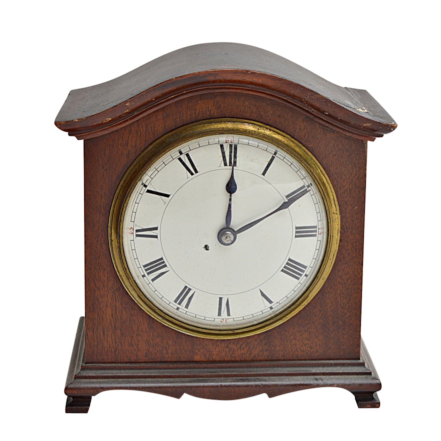 Vintage French Duverdrey & Bloquel Walnut Mantle Clock
