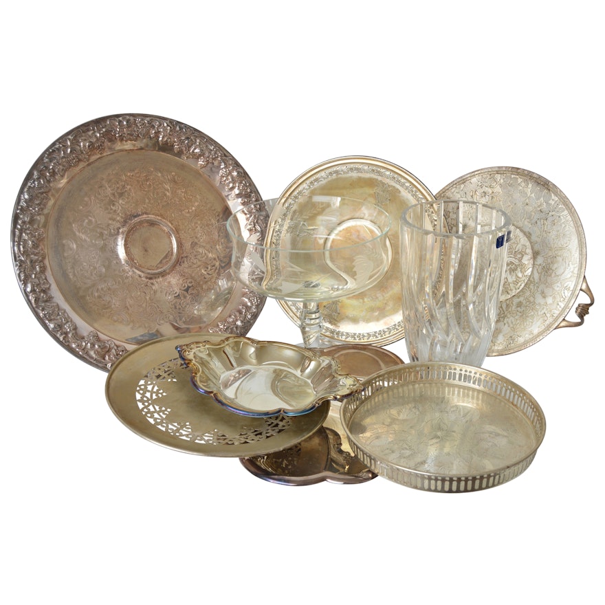 Collection of Silverplate and Crystal and Glass Tableware