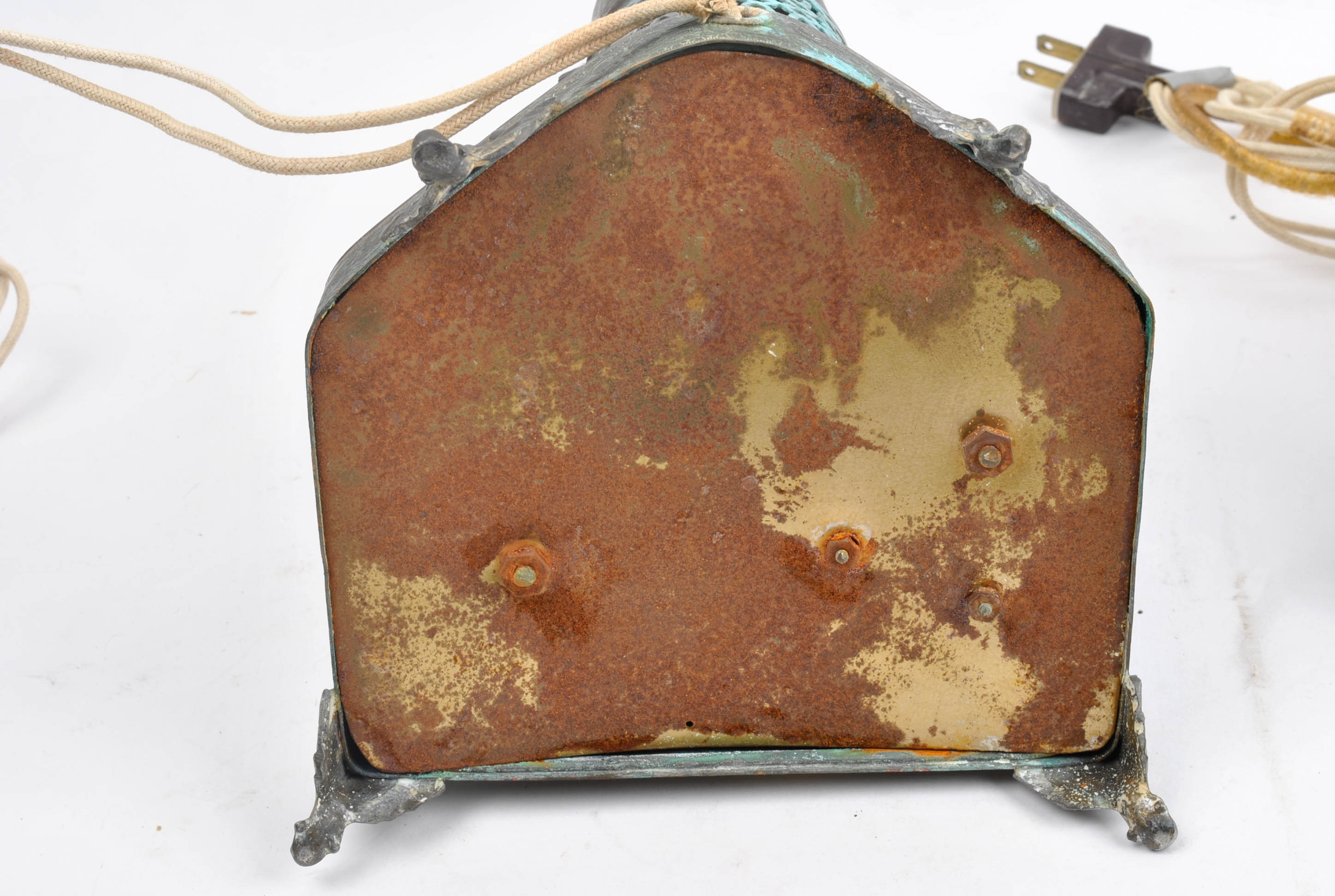 Vintage Glass and Metal Horse Lamps