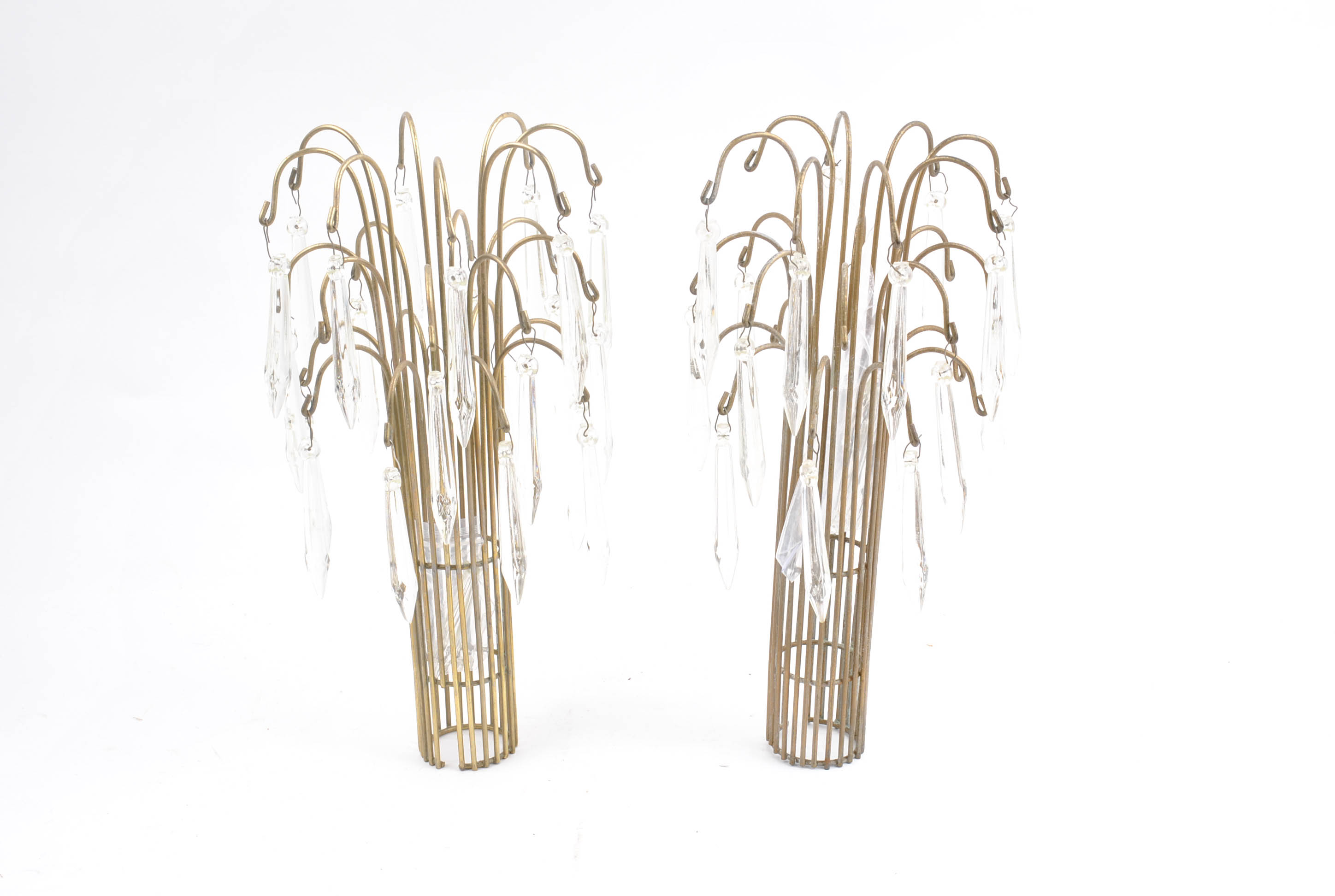 Vintage Glass and Metal Horse Lamps