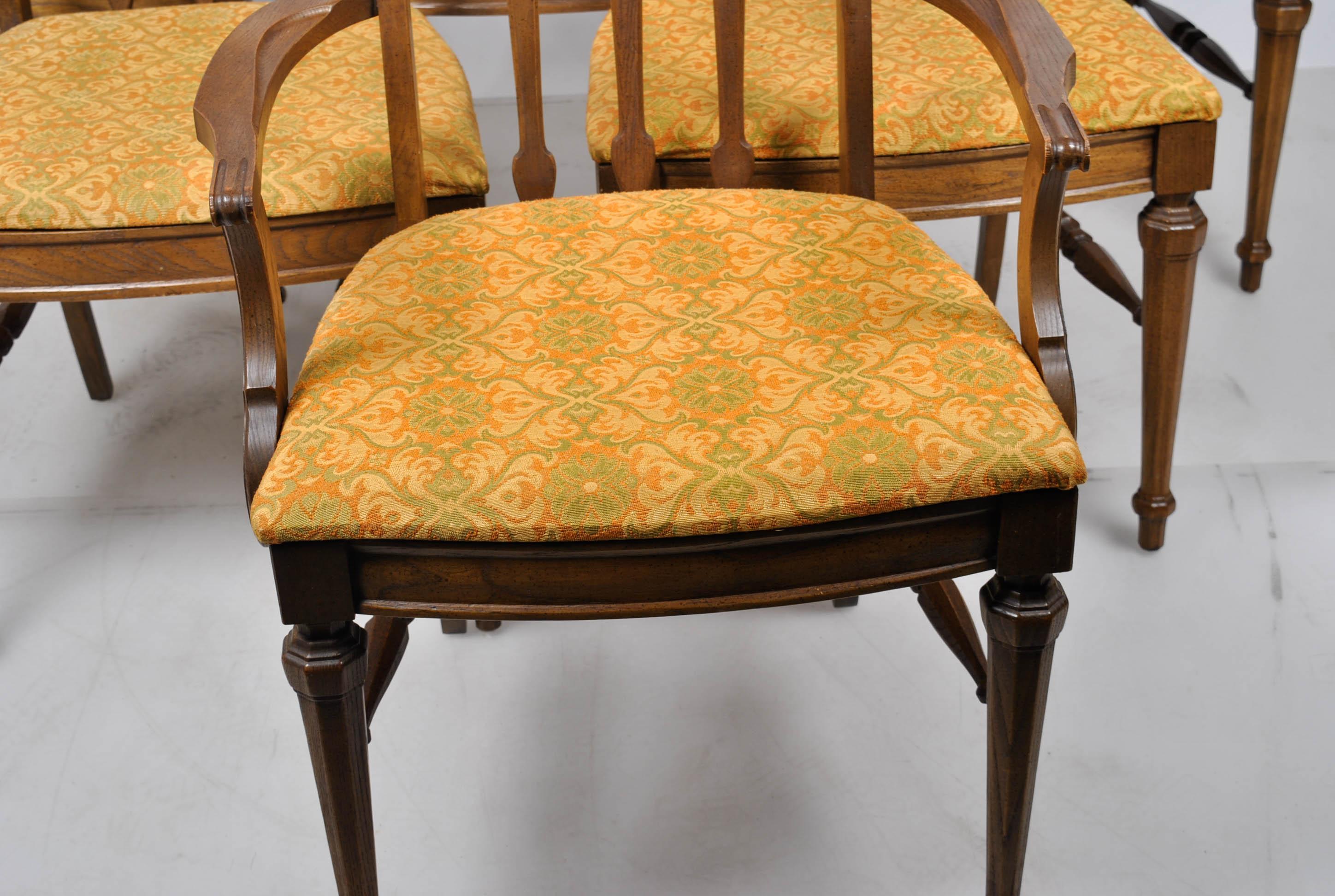 Six Quatrefoil Arch Chairs