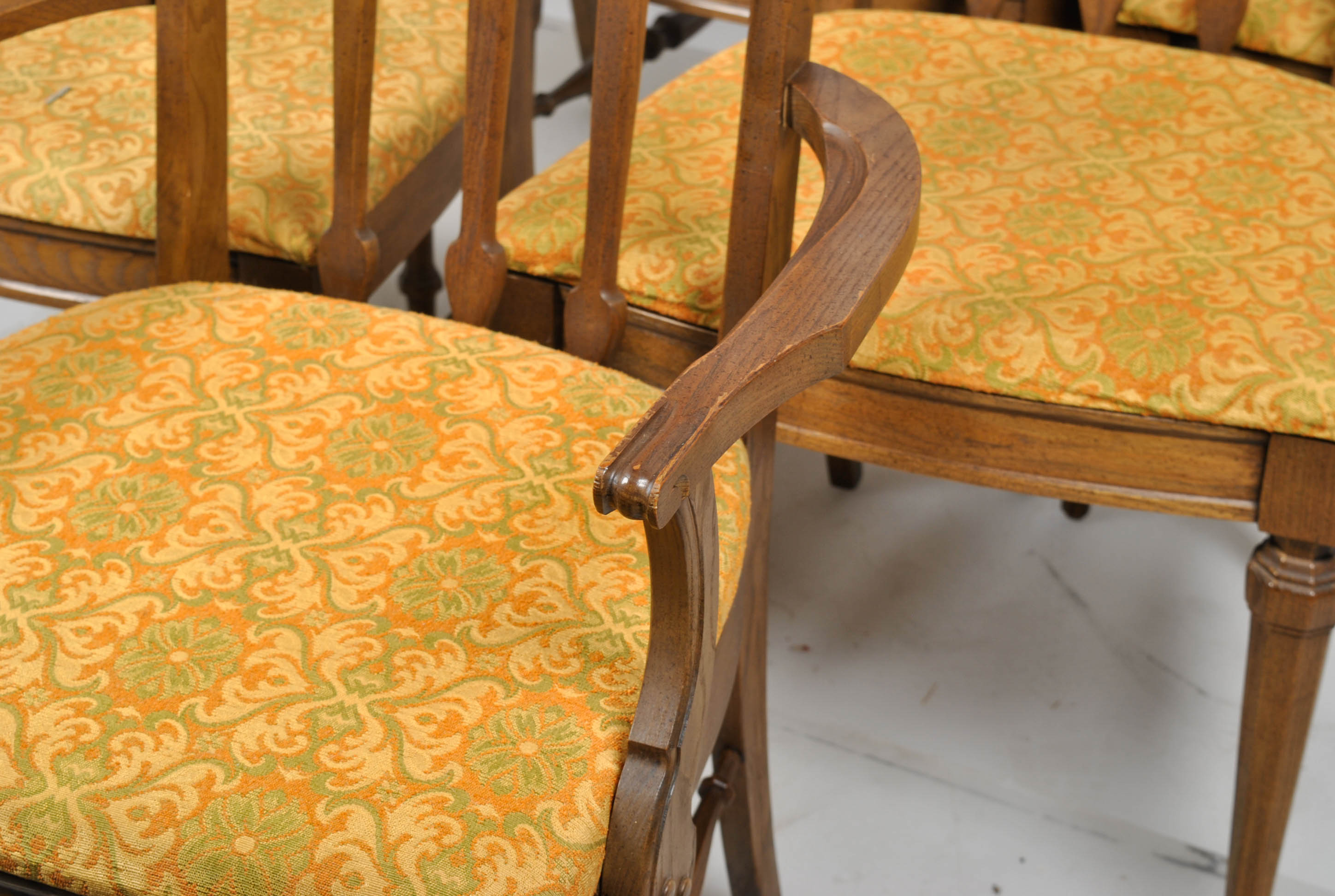 Six Quatrefoil Arch Chairs