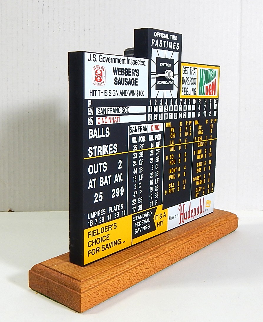 Replica Cincinnati Reds Crosley Field Scoreboard Shelf Clock