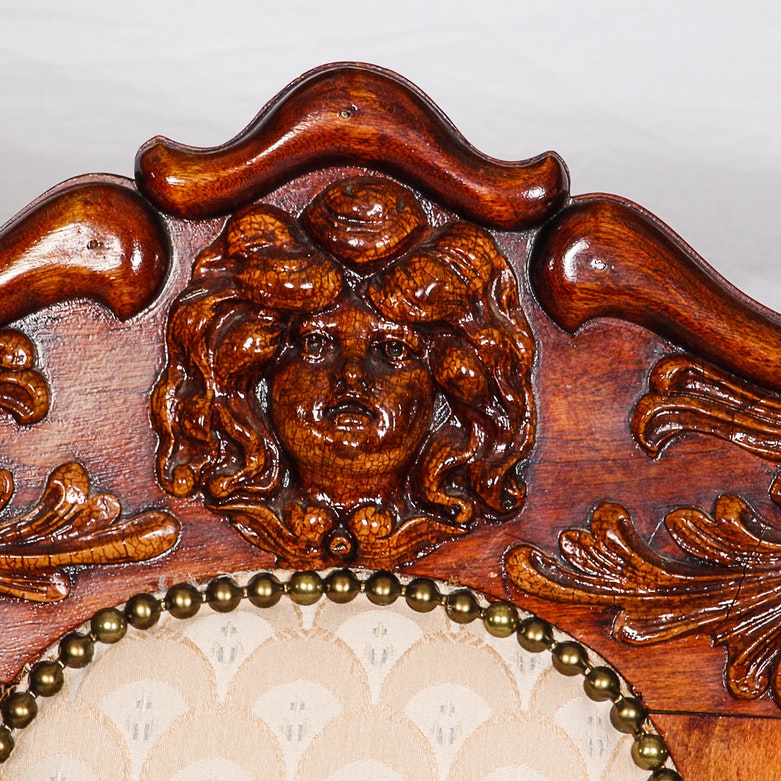 Vintage Italian Renaissance Style Carved Mahogany Side Chair