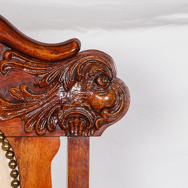 Vintage Italian Renaissance Style Carved Mahogany Side Chair