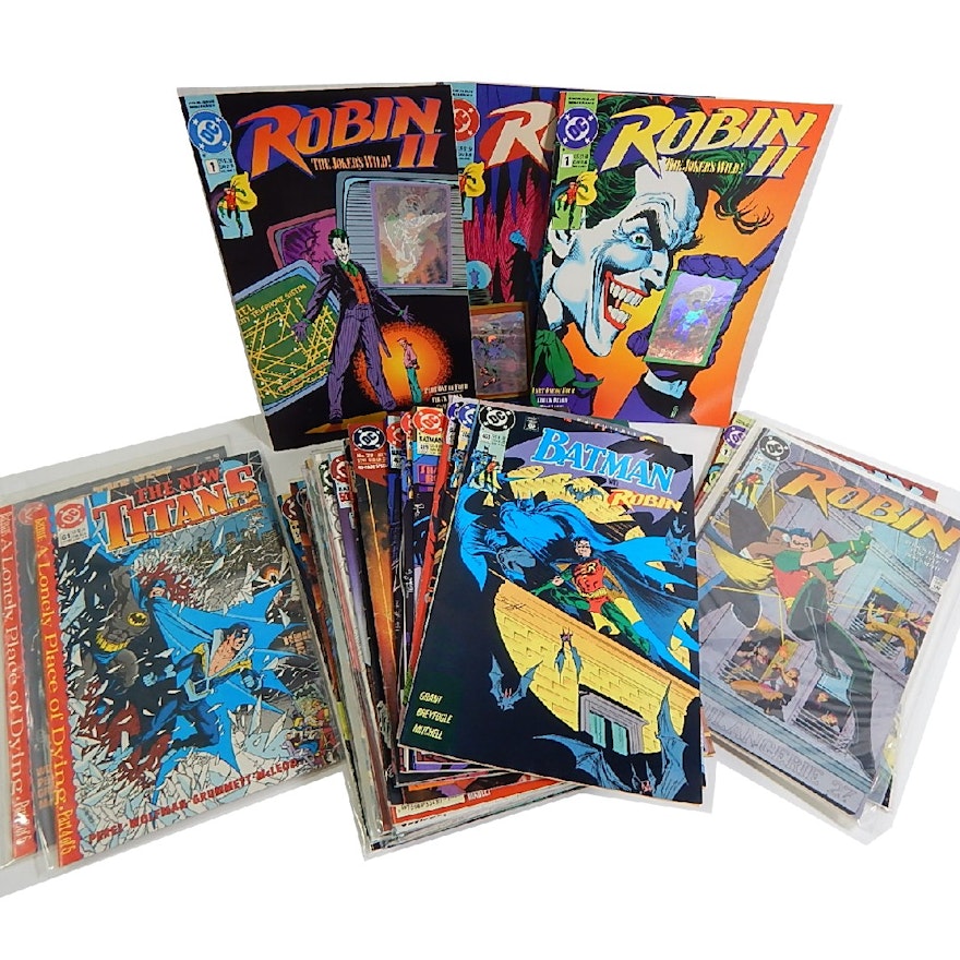 1980s and 1990s DC Comic Books with "Batman" and "Robin"