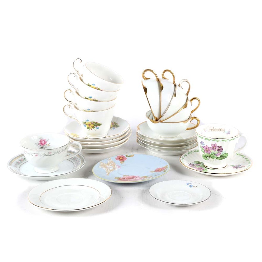Assorted Tea Cup and Saucer Set