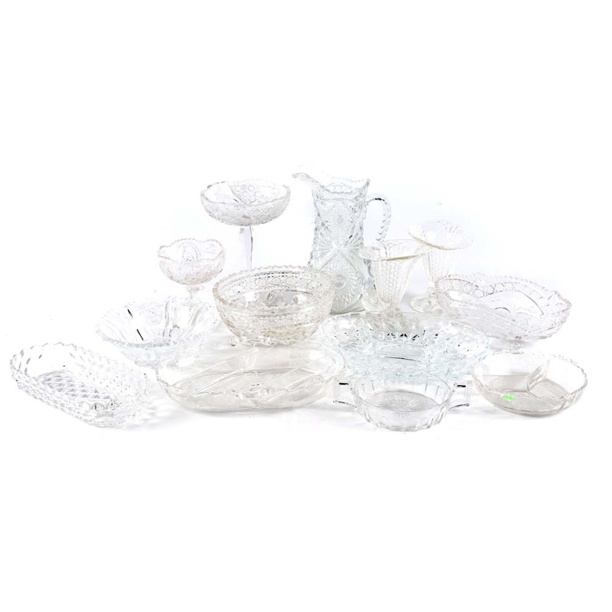 Vintage Glass Tableware and Decor