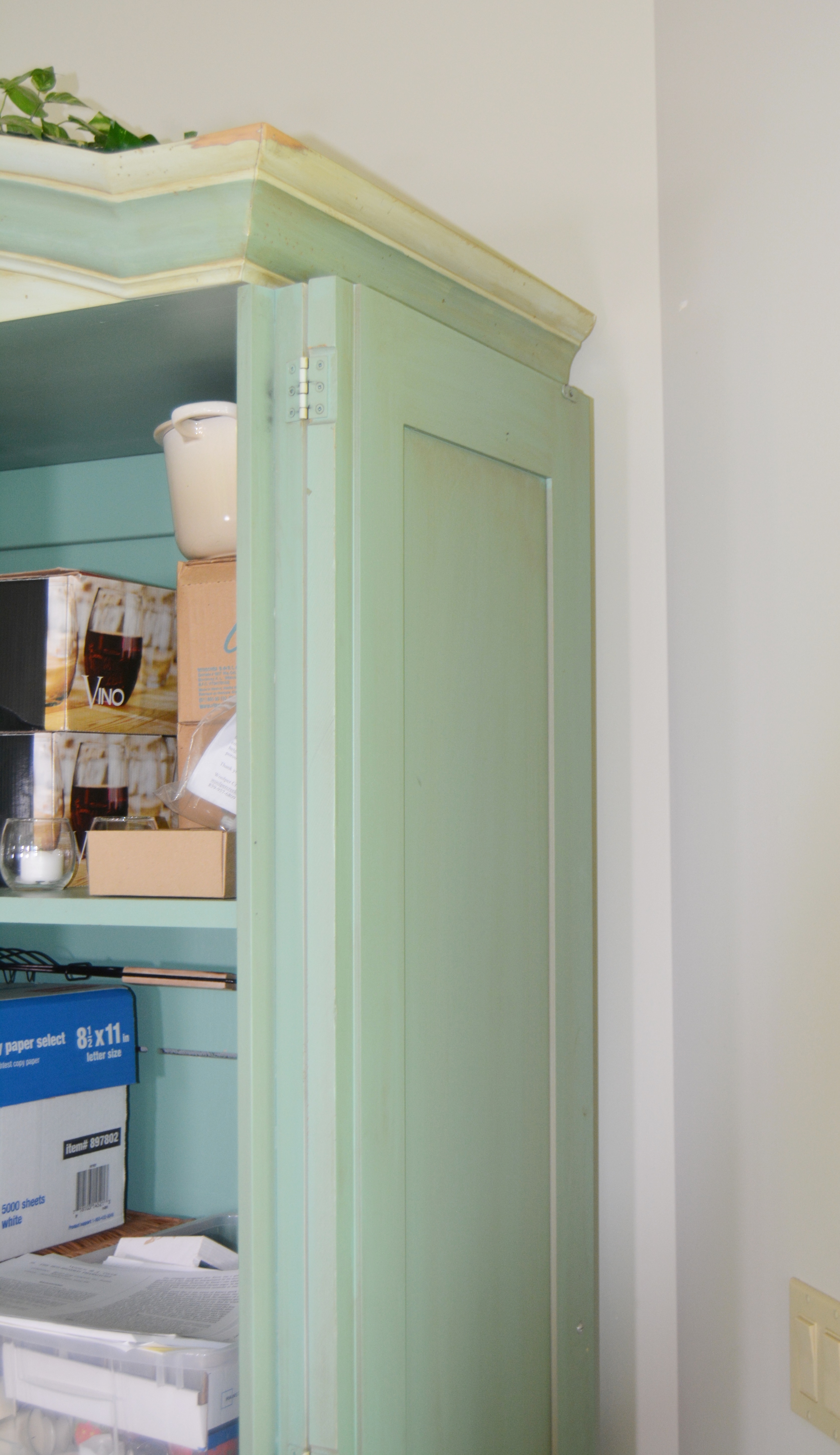 Romweber Botanical Style Painted Armoire/Entertainment Center EBTH