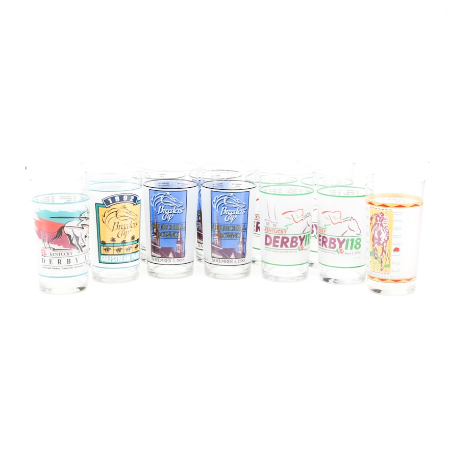 Assorted Kentucky Derby and Churchill Downs Souvenir Glasses