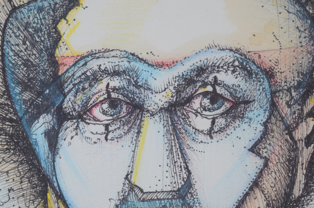 R. Arnold Edmondson Original Ink and Watercolor on Paper "Johnny Man"