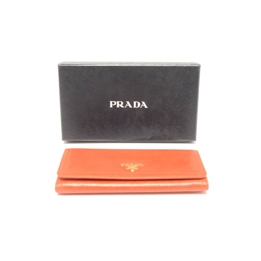 Prada Vitello Shine Leather Wallet