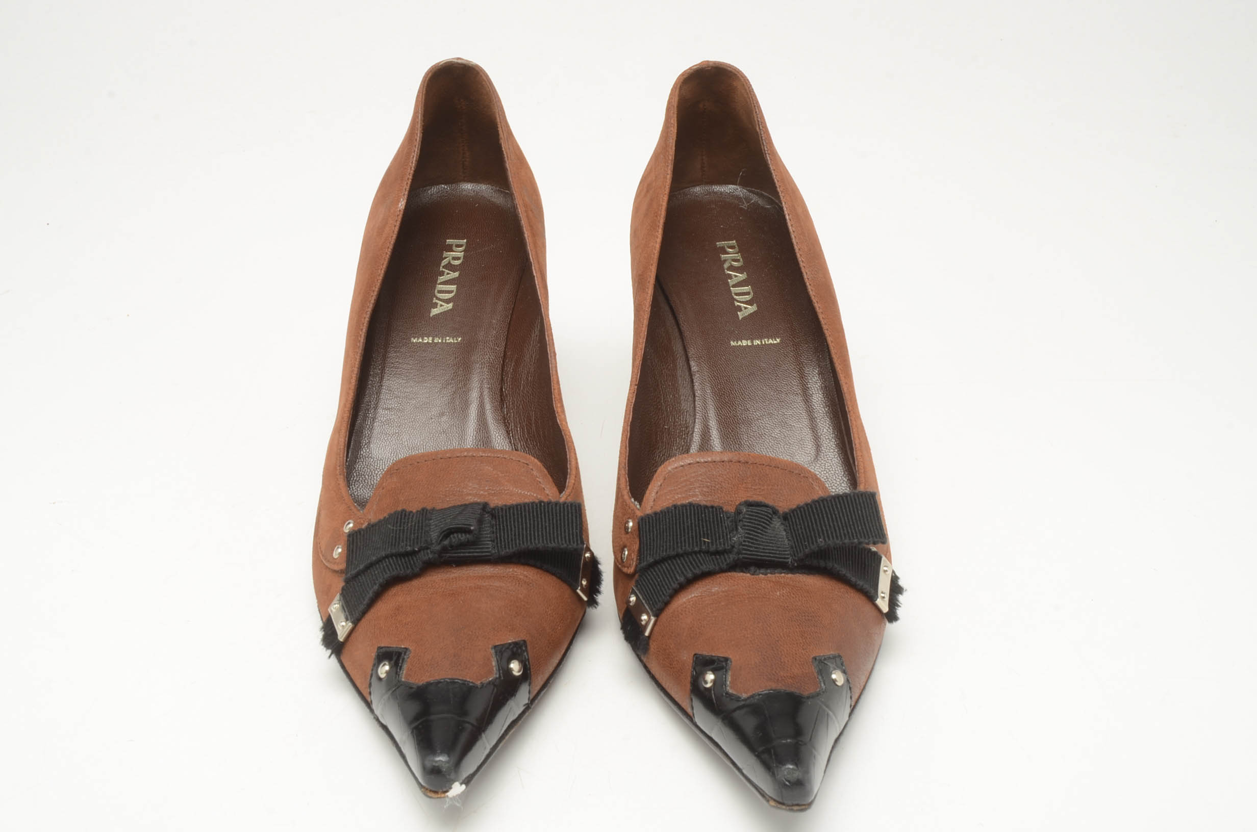 Prada Leather Kitten Heels
