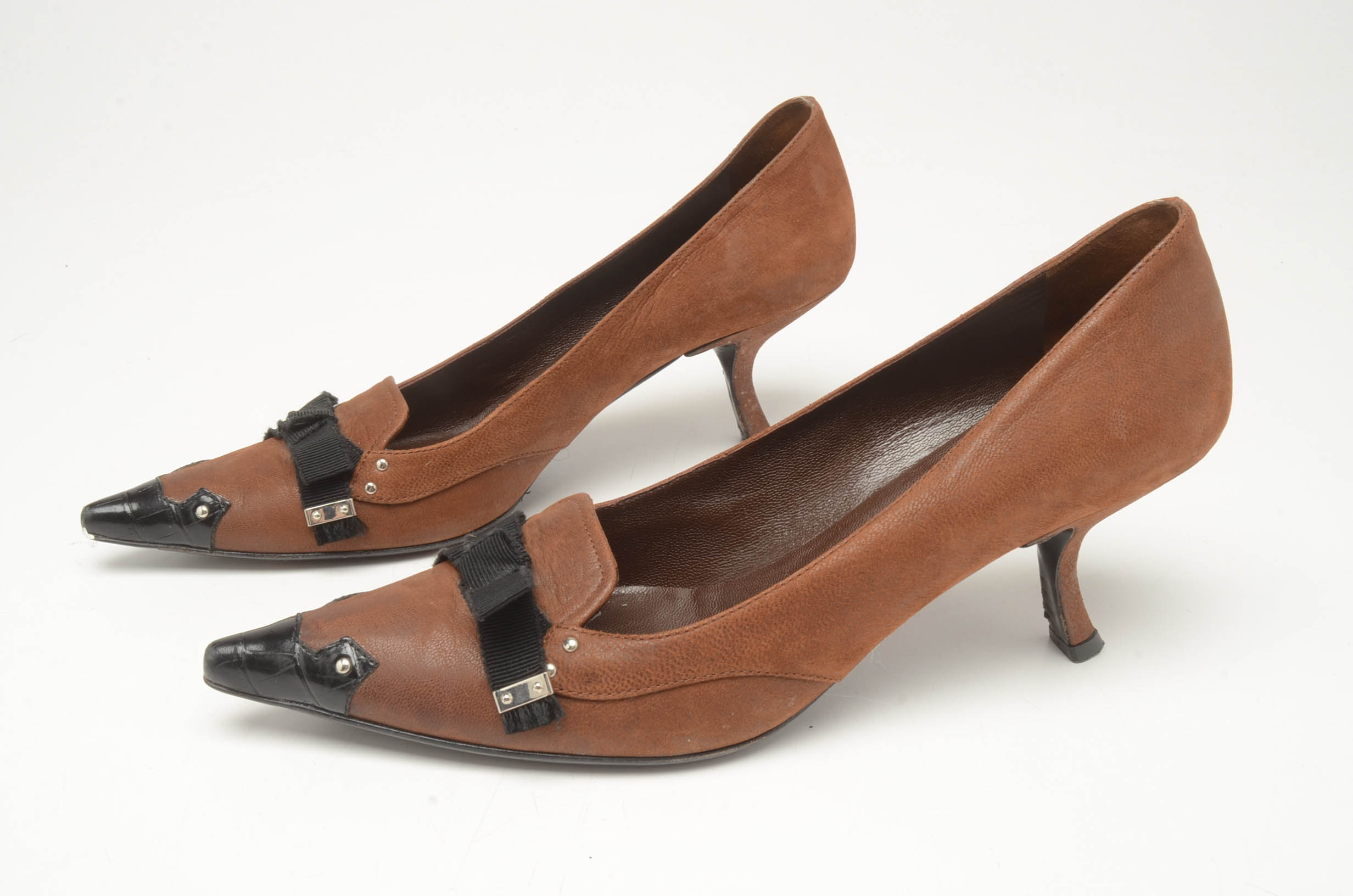 Prada Leather Kitten Heels