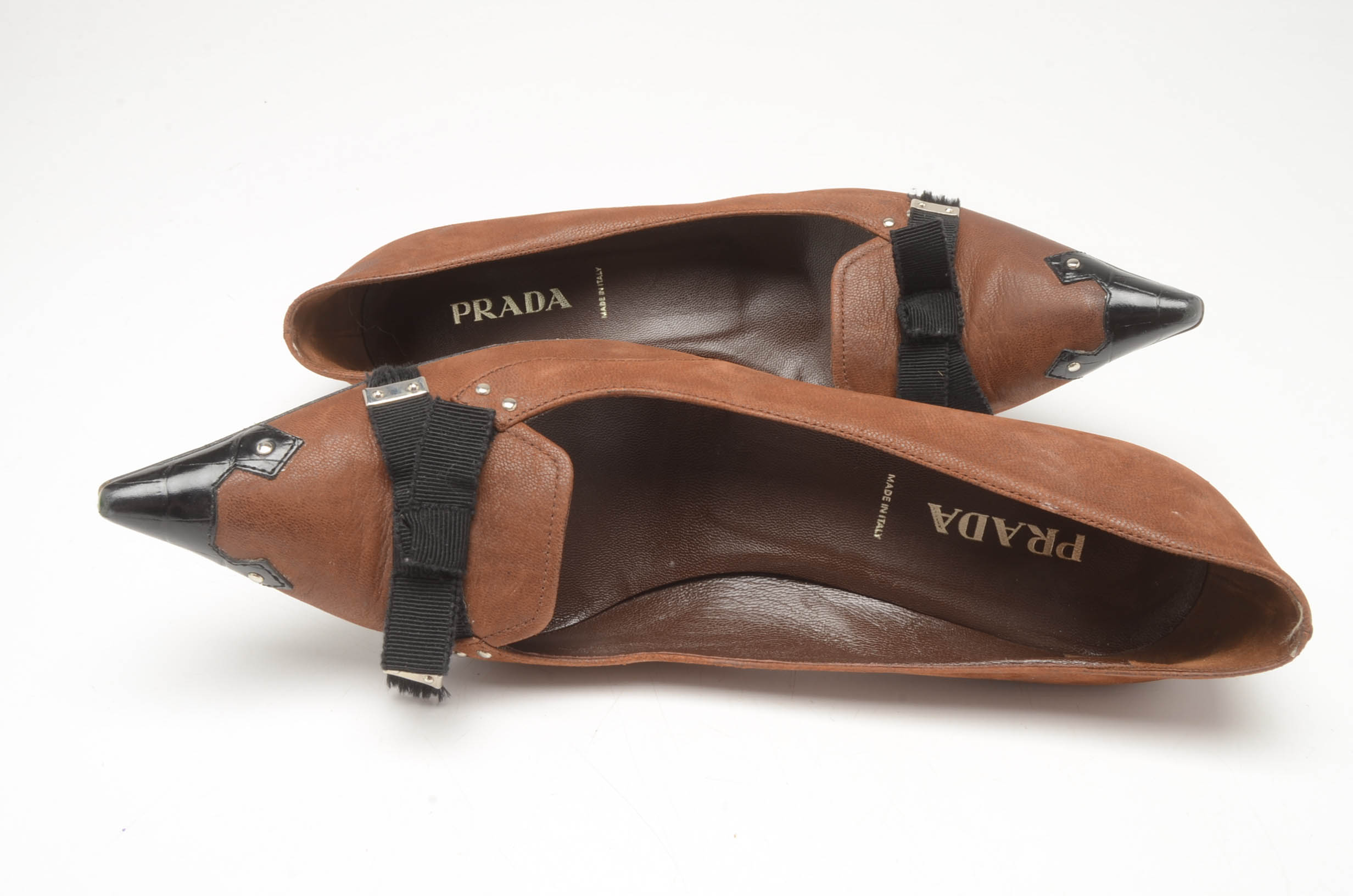 Prada Leather Kitten Heels