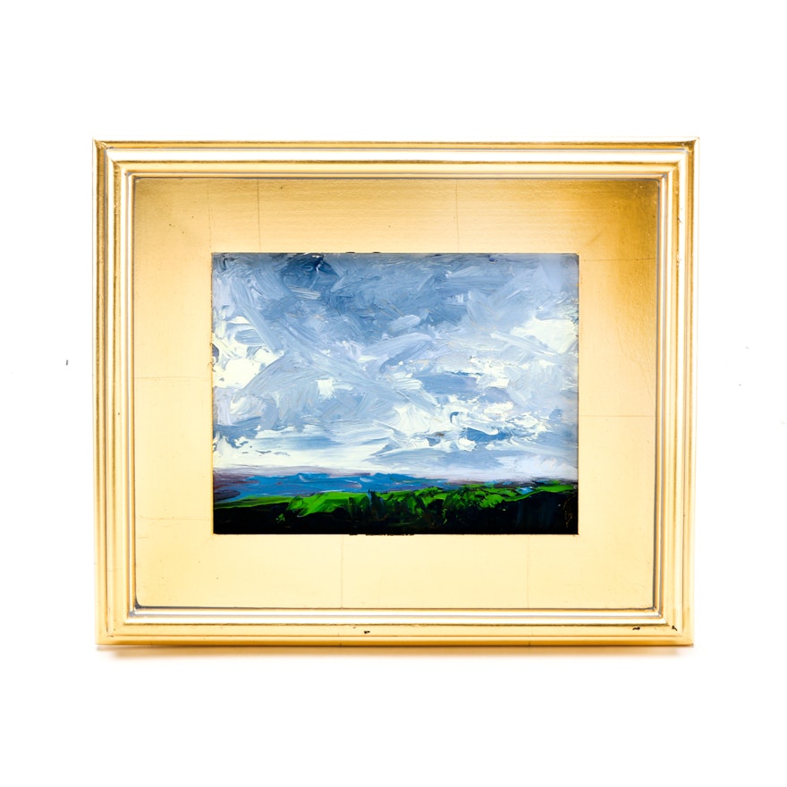 Sarah Brown Original 2018 Oil Painting on Canvas Board "View from Ault Park"