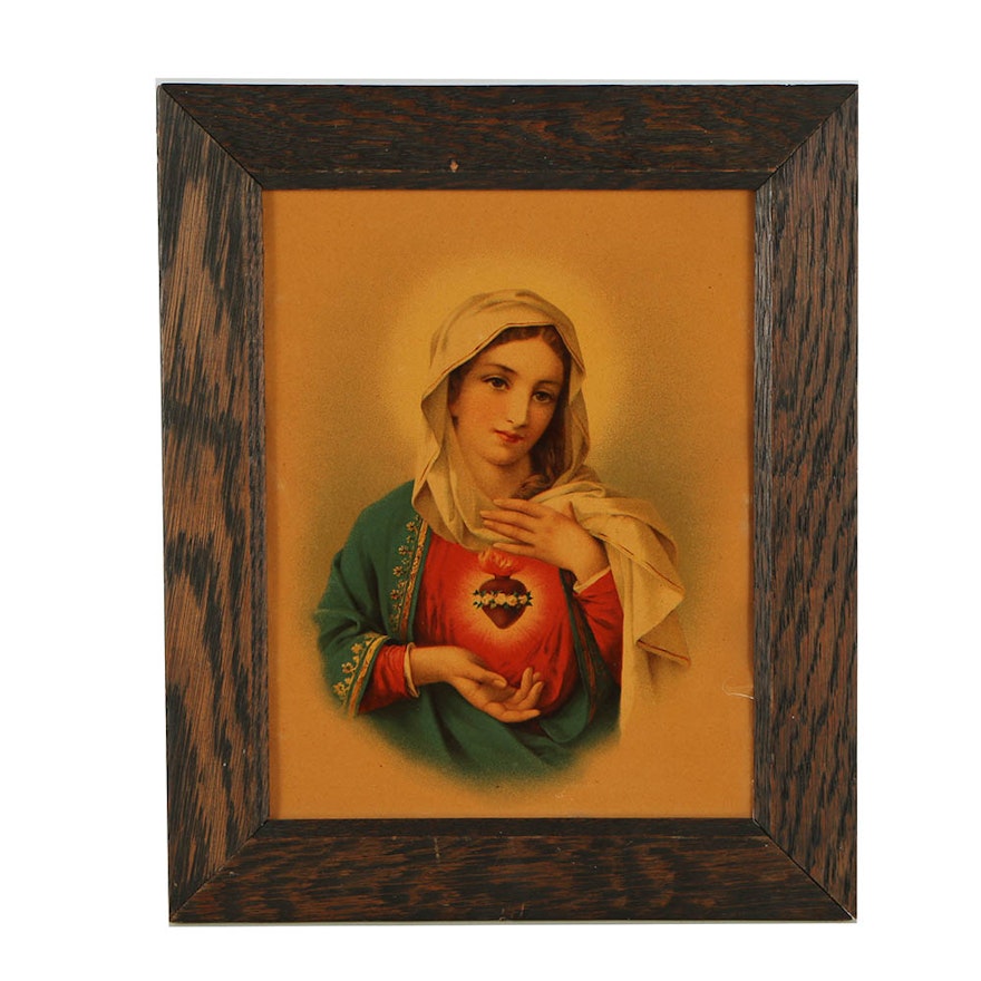 Chromolithograph of the Sacred Heart of Mary