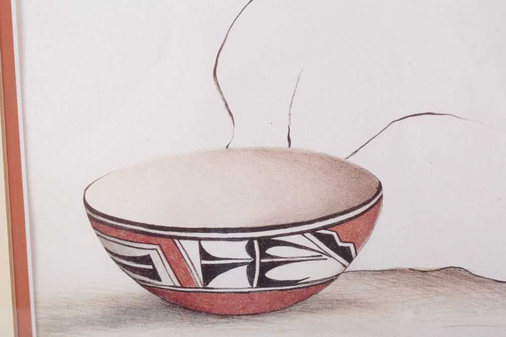 R.C. Gorman 1979 Signed Artist's Proof Offset Lithograph Native American Woman