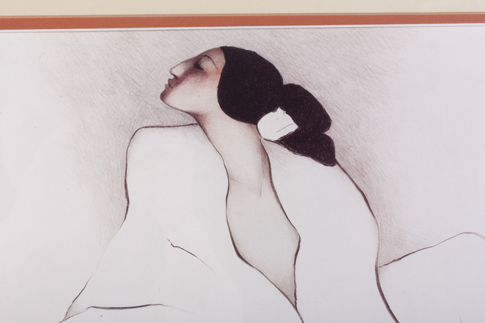 R.C. Gorman 1979 Signed Artist's Proof Offset Lithograph Native American Woman