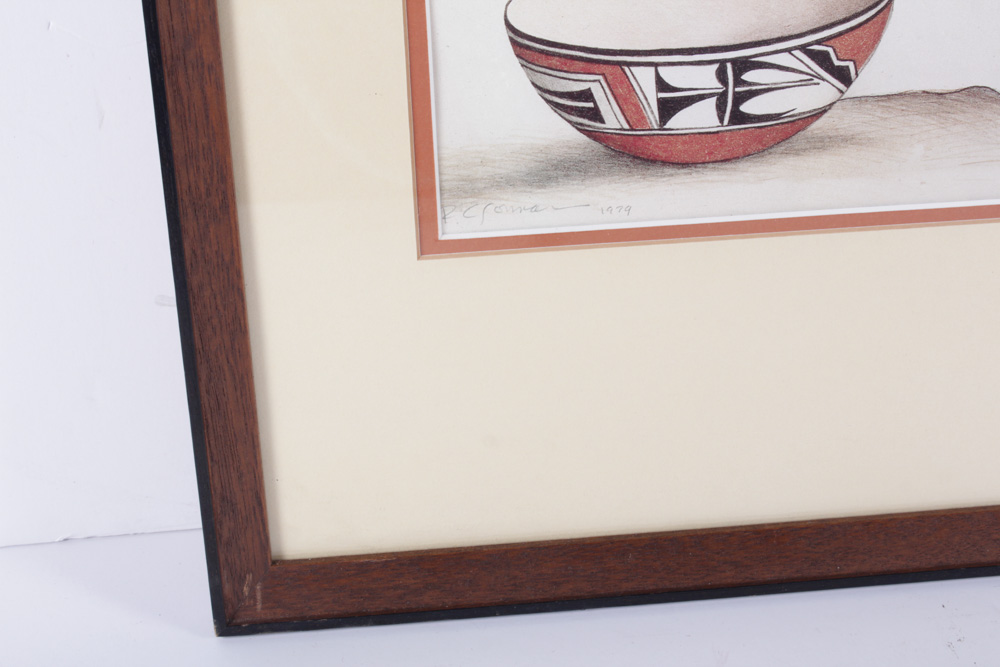 R.C. Gorman 1979 Signed Artist's Proof Offset Lithograph Native American Woman