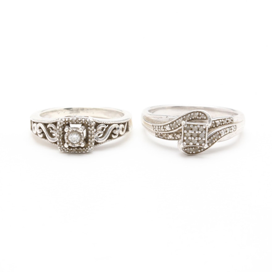 Sterling Silver Diamond Rings