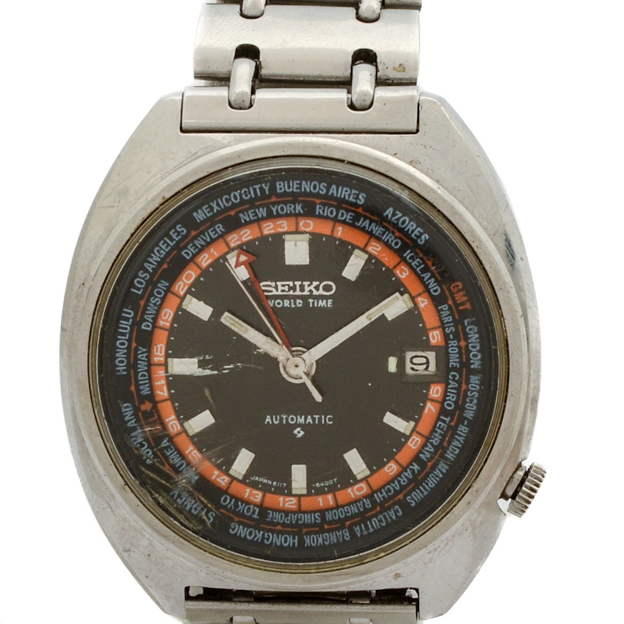 Vintage Seiko Automatic Dual Time Wristwatch