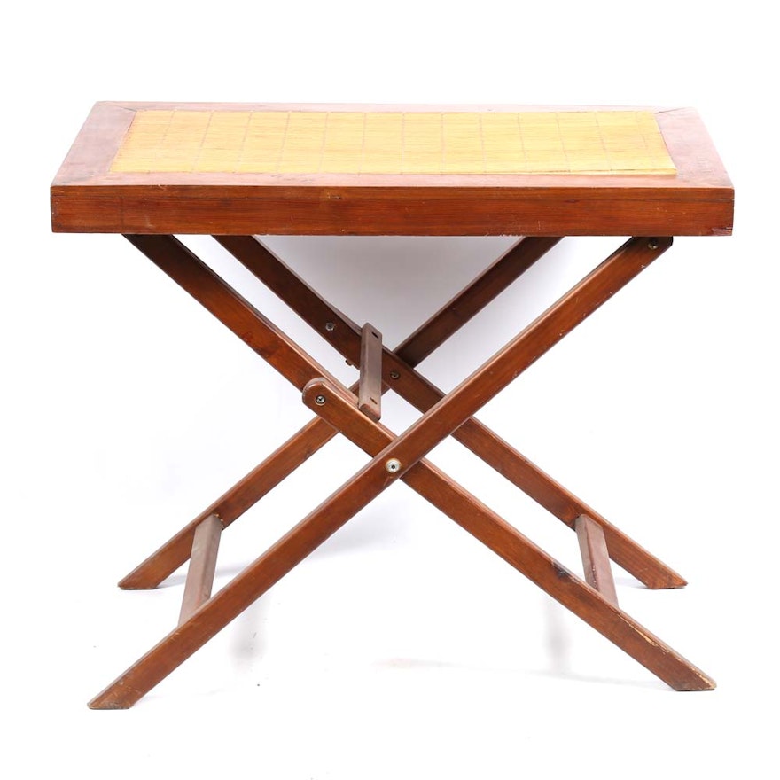 Bamboo Top Folding Accent Table