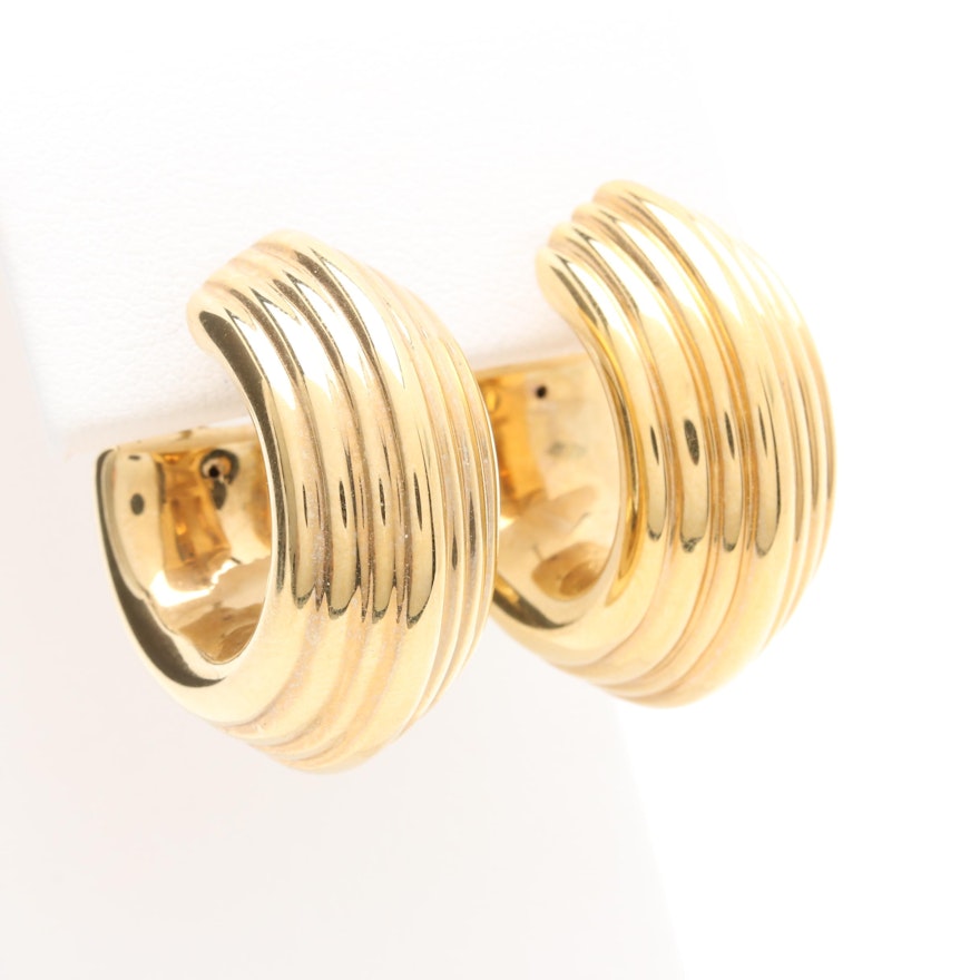 18K Yellow Gold Hoop Earrings