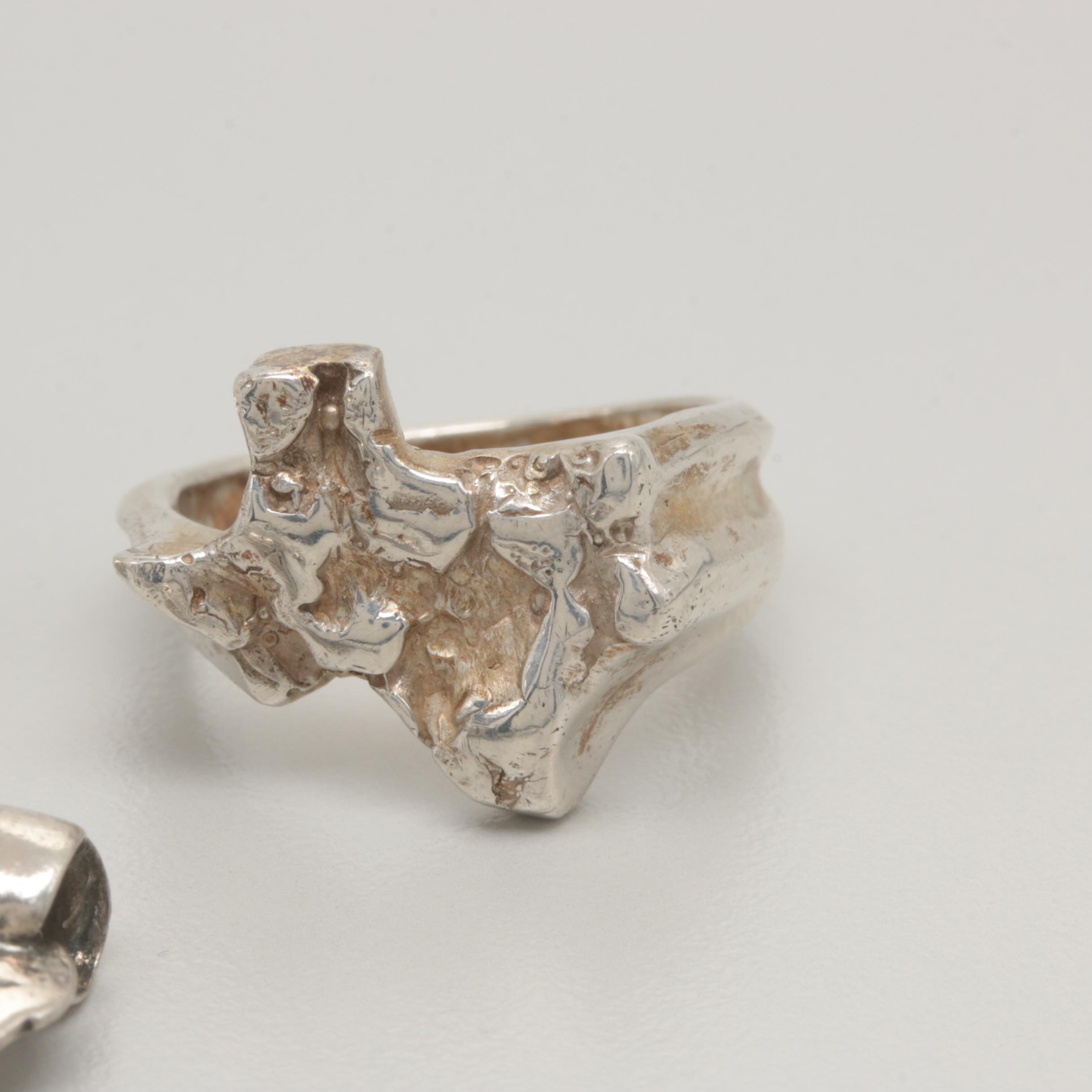 Sterling Silver Jewelry Selection Including Heart and Cross Motifs