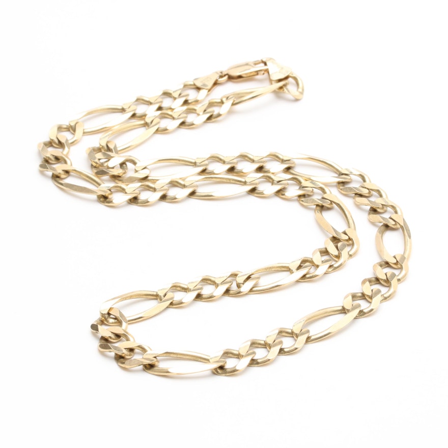 10K Yellow Gold Fiagro Chain Necklace