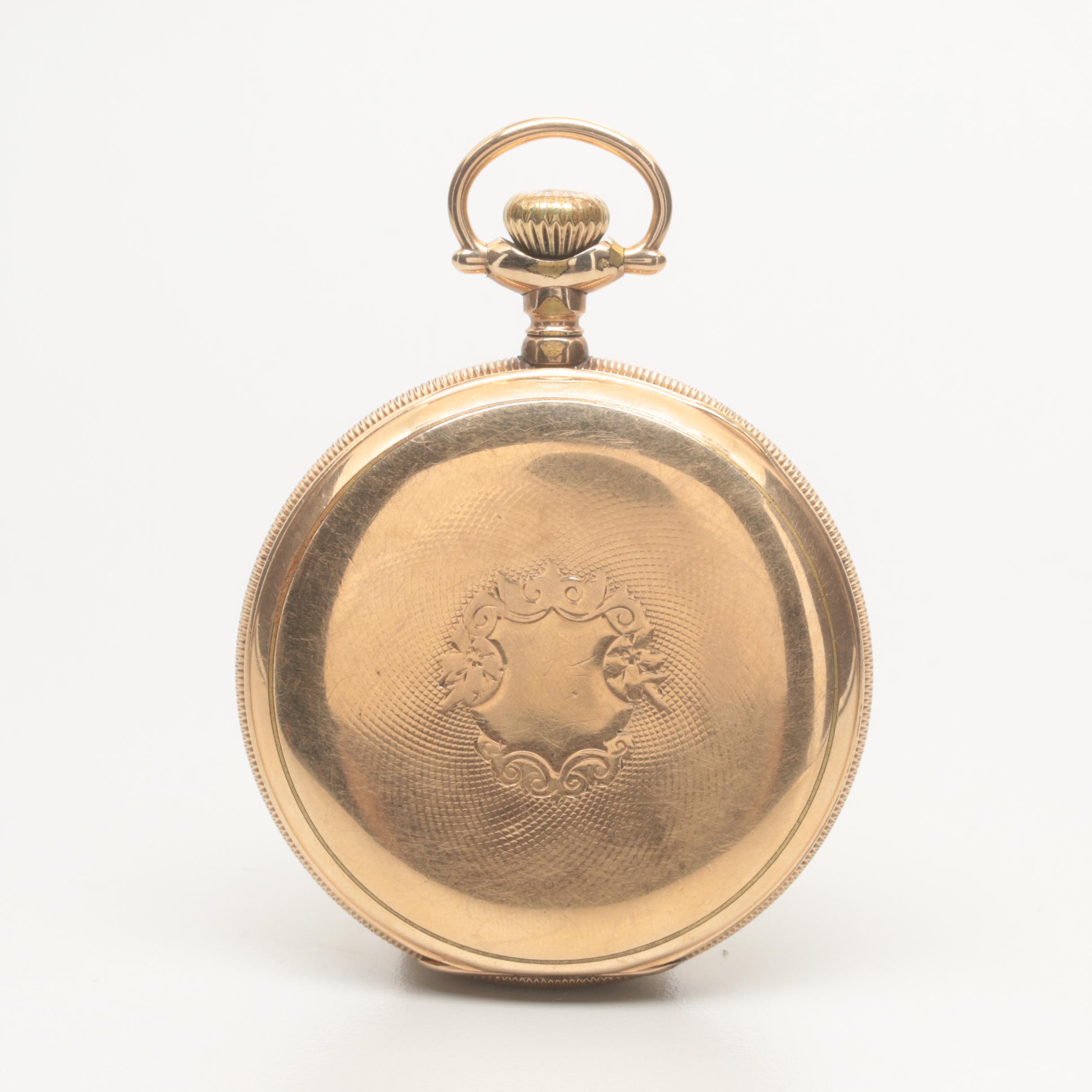 Antique Waltham Gold Filled Open Face Pocket Watch