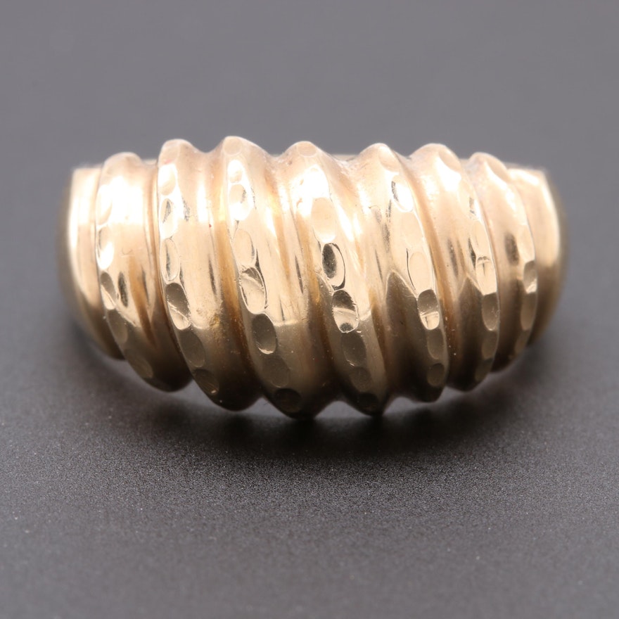 Michael Anthony 10K Yellow Gold Ribbed Dome Ring