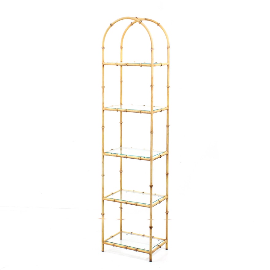 Faux Bamboo Metal Etagere