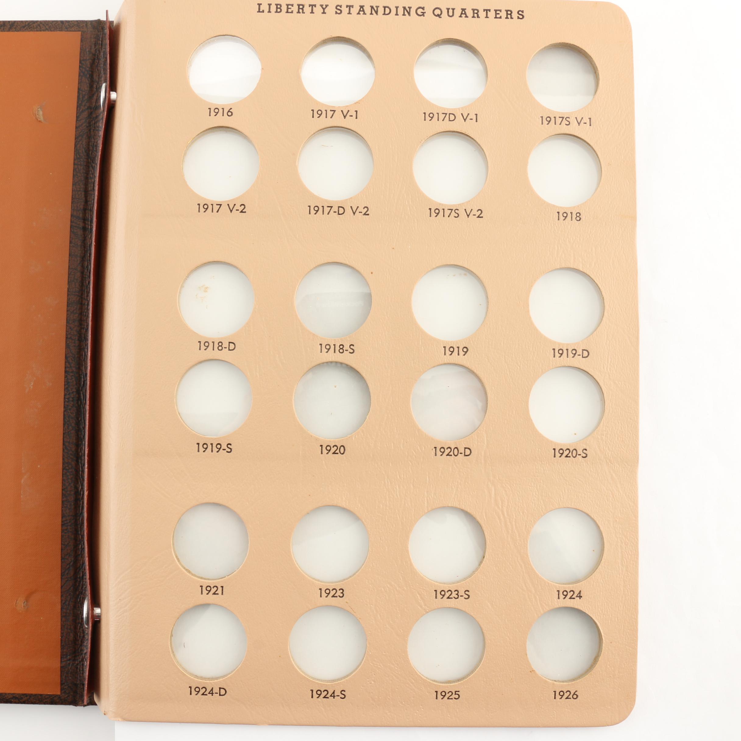 Eight Standing Liberty Silver Quarters in a Dansco Album