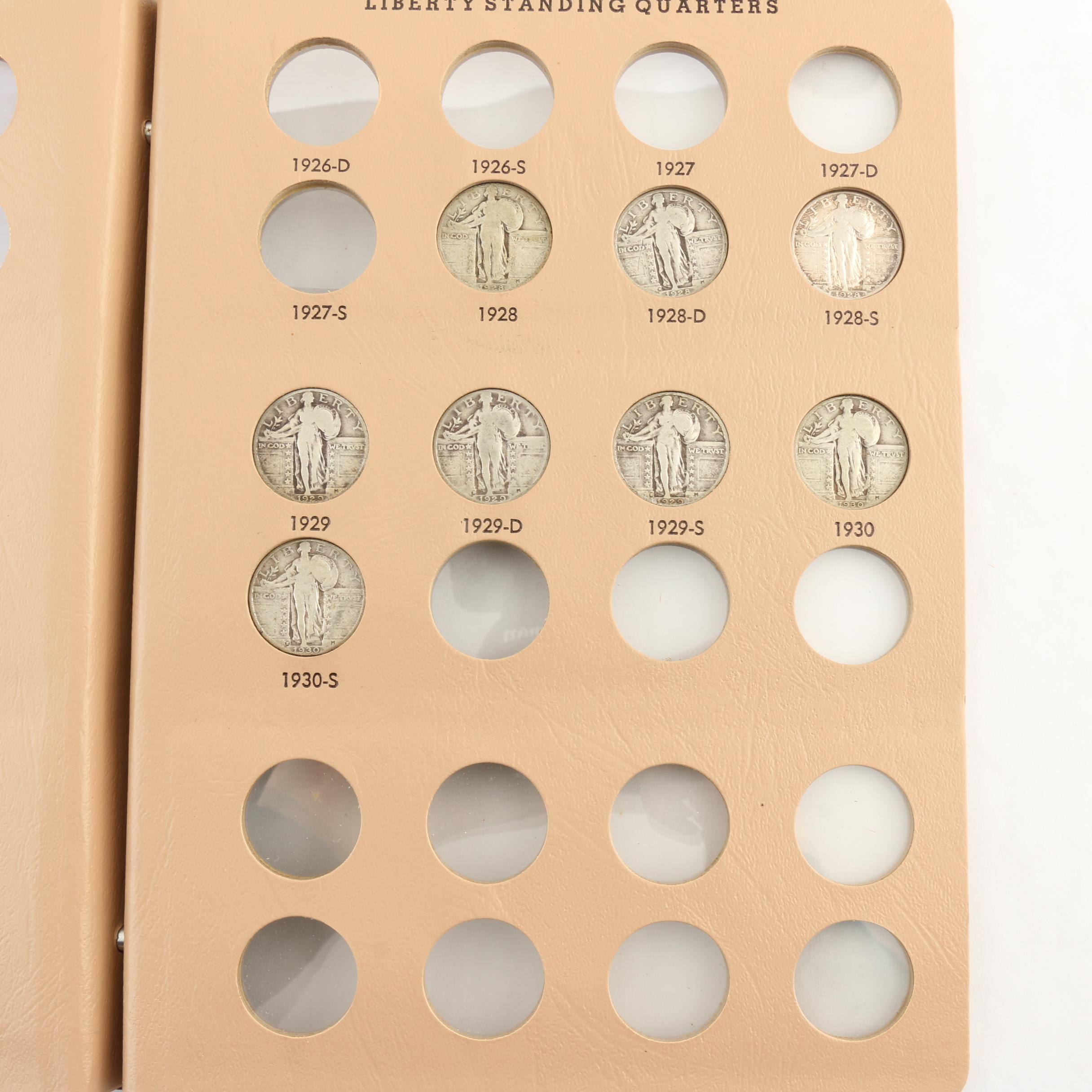 Eight Standing Liberty Silver Quarters in a Dansco Album