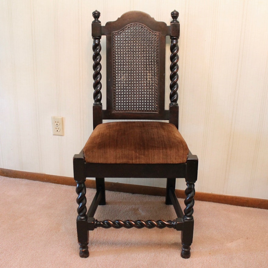 Antique Cane Back Barley Twist Chair