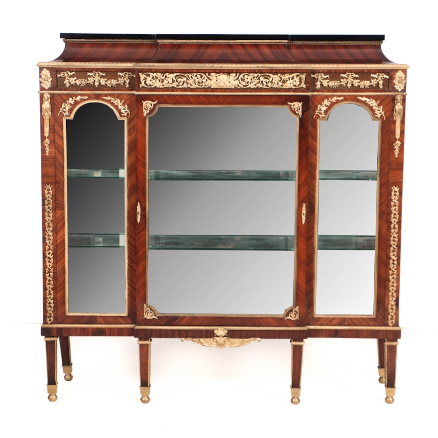 Early 20th Century French Neoclassical Style Kingwood and Gilt-Metal Vitrine