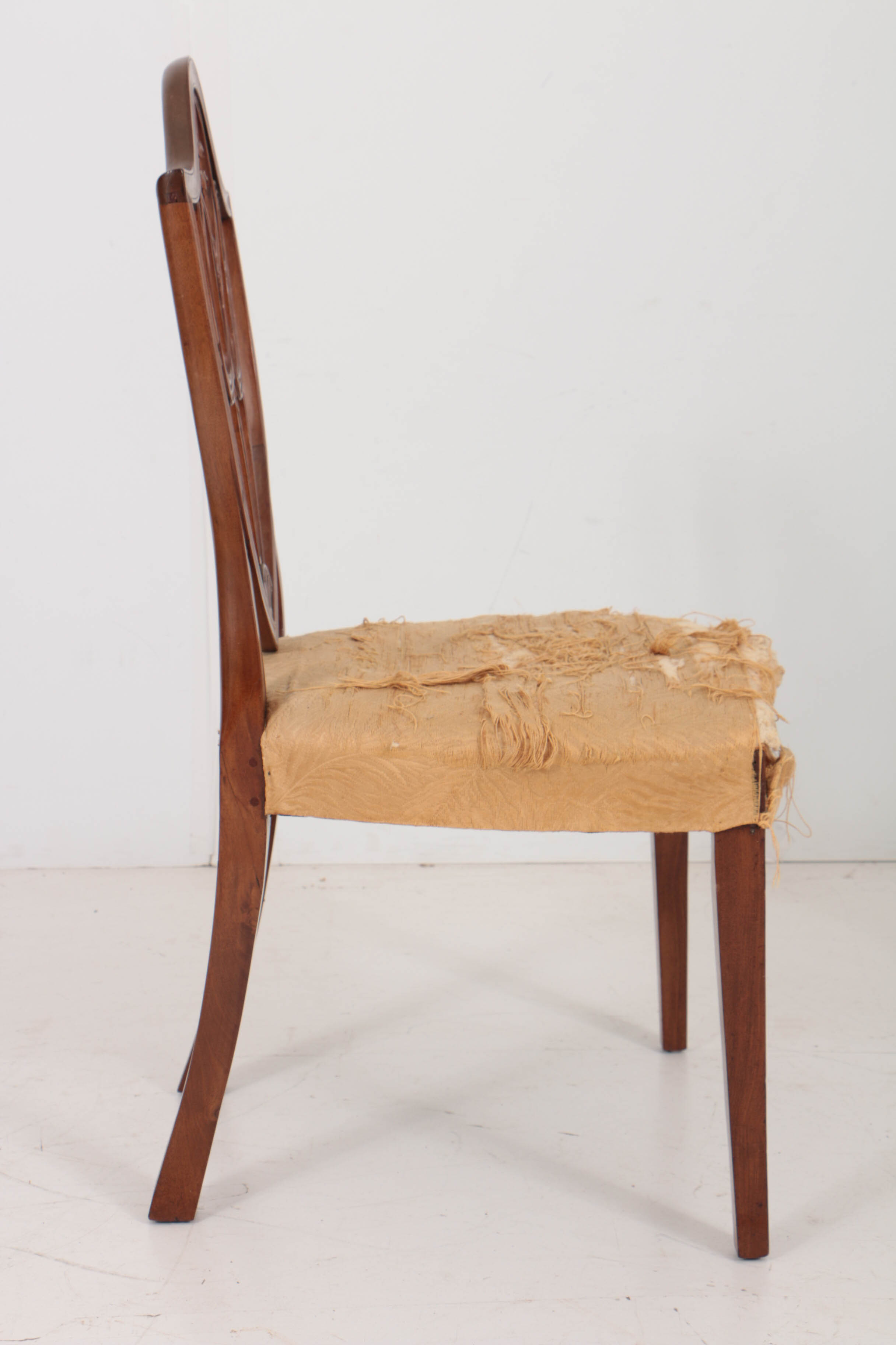 Antique Federal Mahogany Shield-Back Chair with Vintage Chippendale Style Chairs