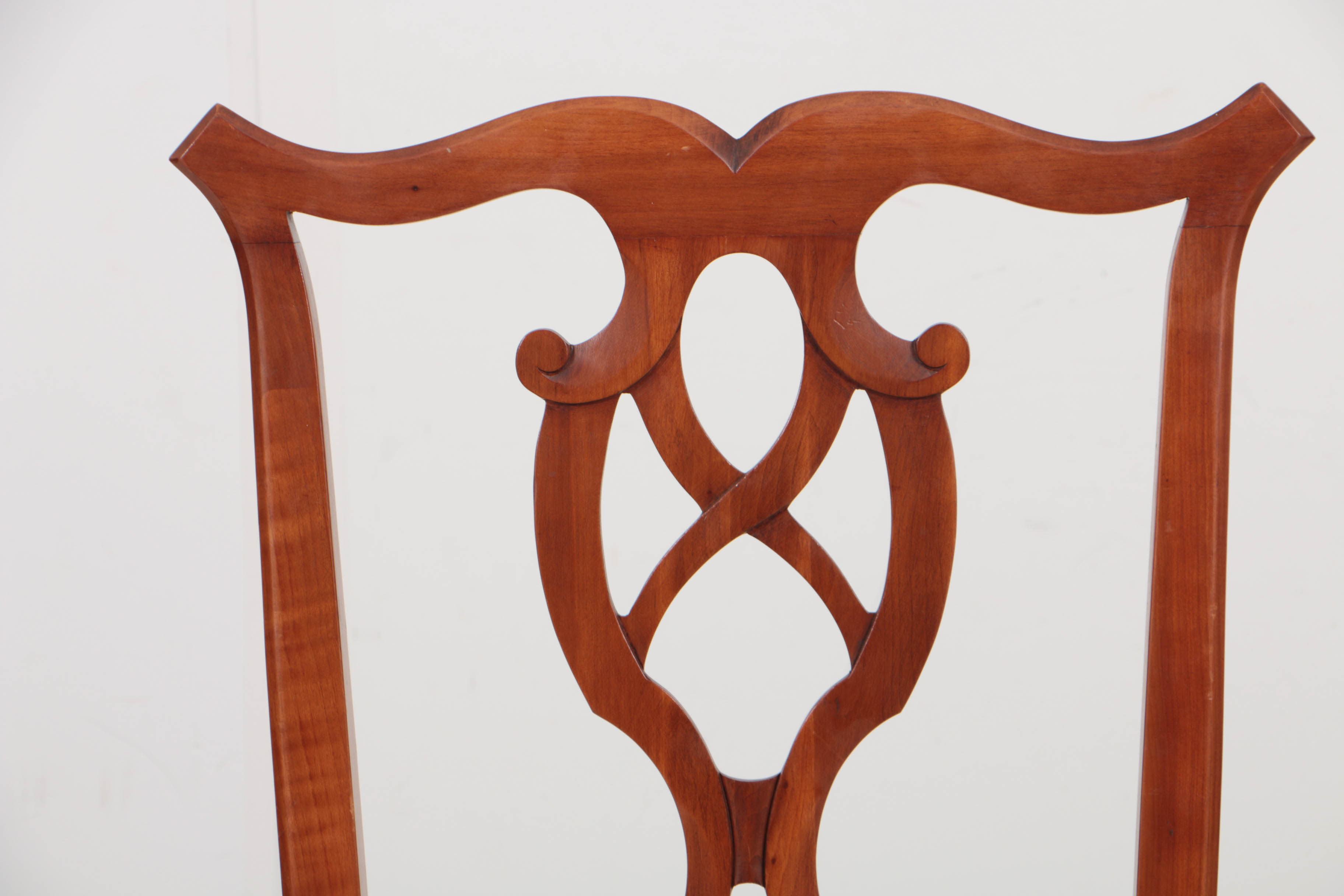 Antique Federal Mahogany Shield-Back Chair with Vintage Chippendale Style Chairs