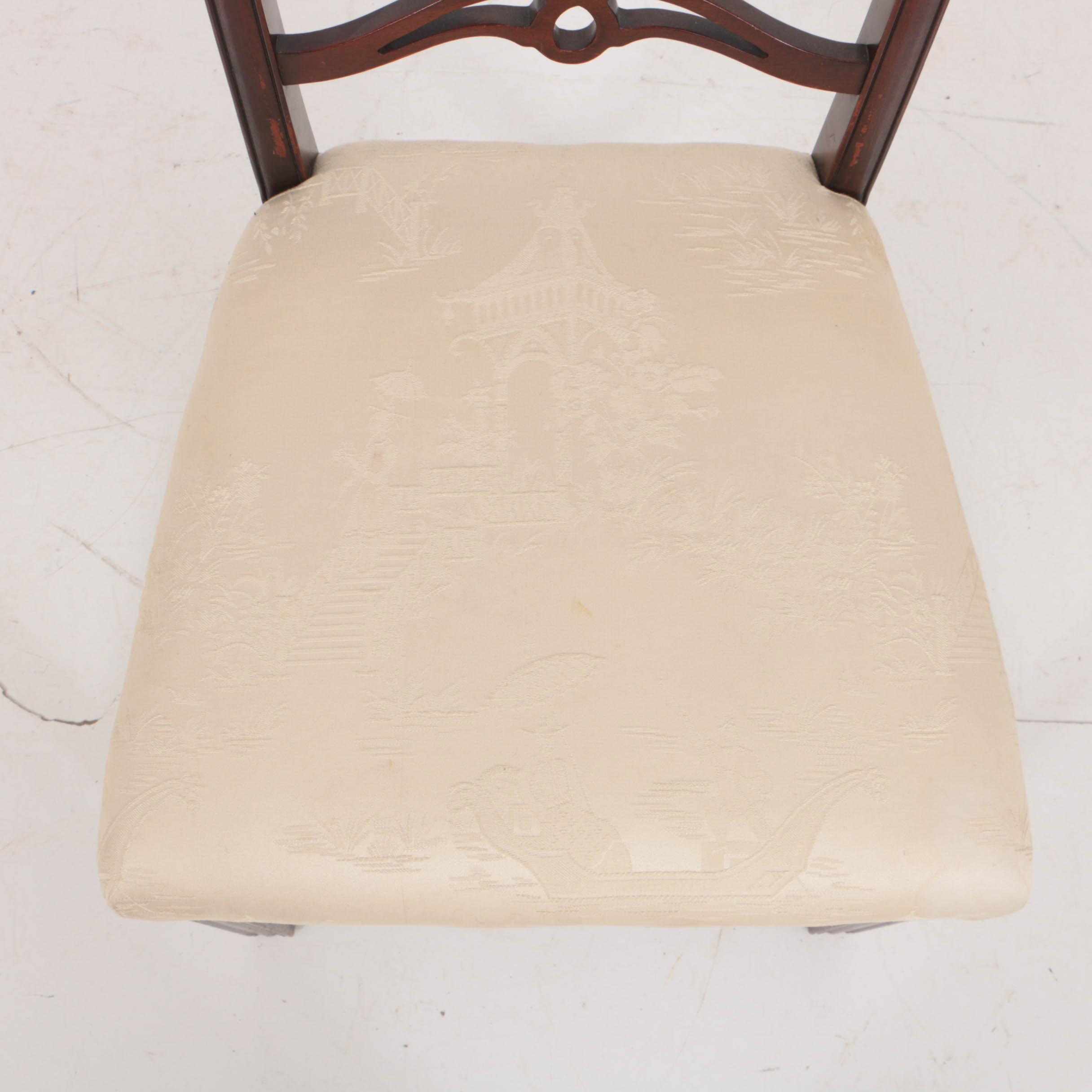 Antique Federal Mahogany Shield-Back Chair with Vintage Chippendale Style Chairs