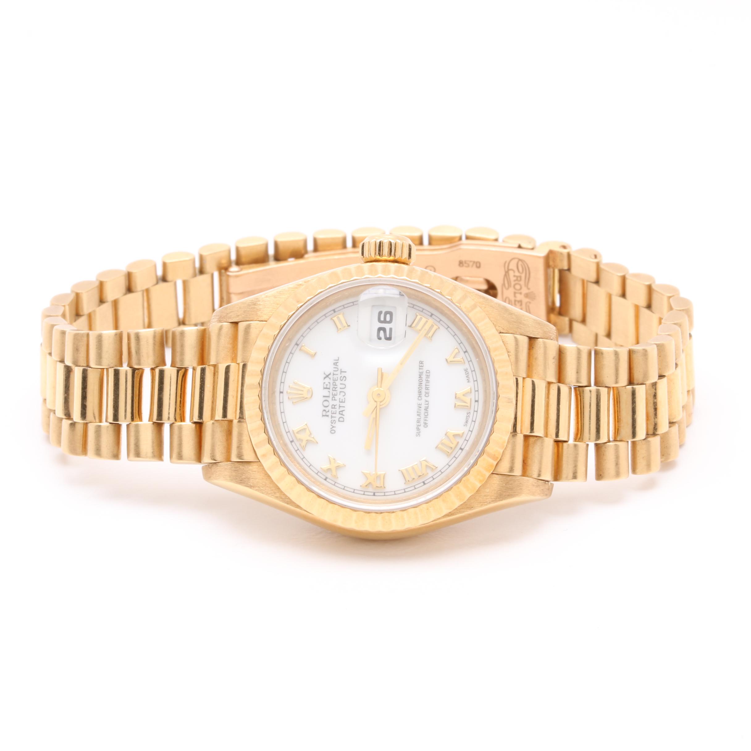 Circa 1999 Rolex Oyster Perpetual Datejust 18K Yellow Gold Watch