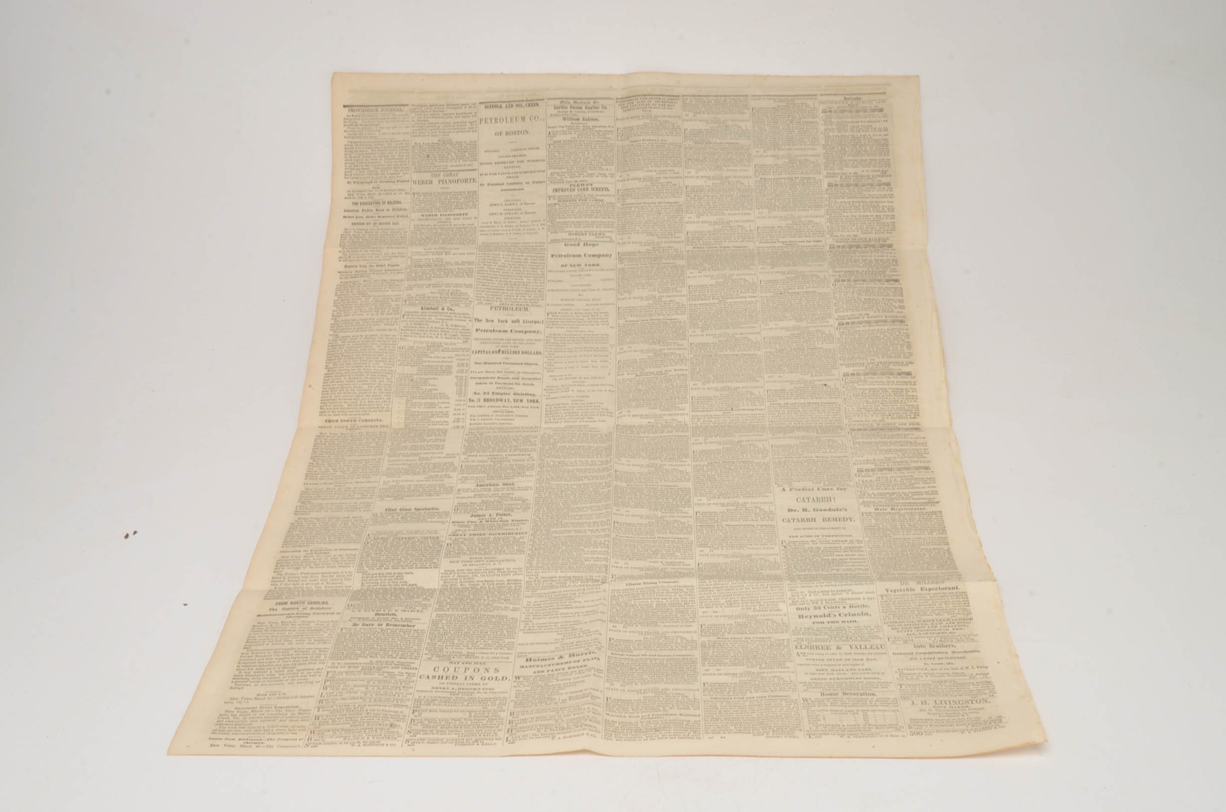 1862 Civil War Enlistment Paper with a Newspaper