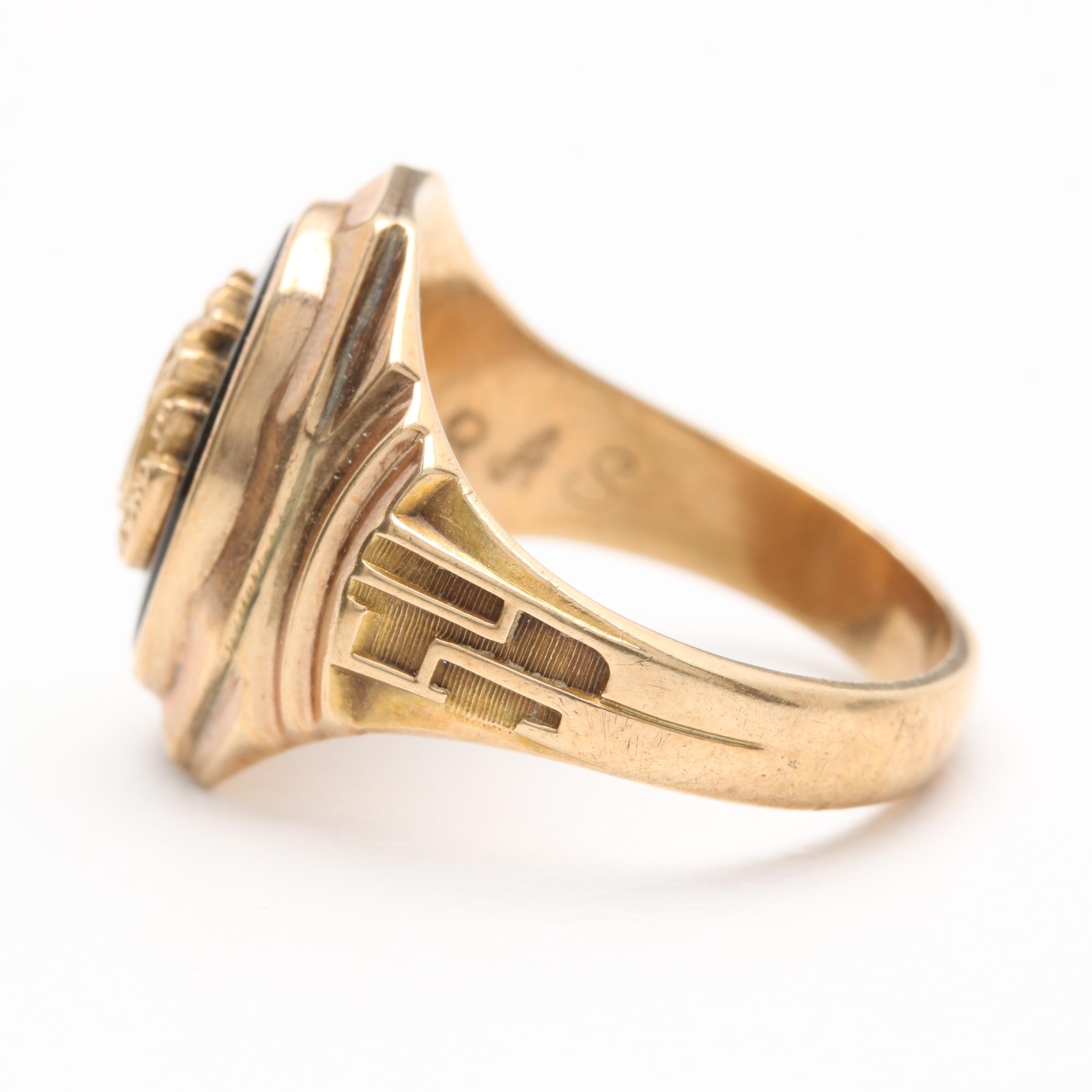 10K Yellow Gold Black Onyx Class Ring