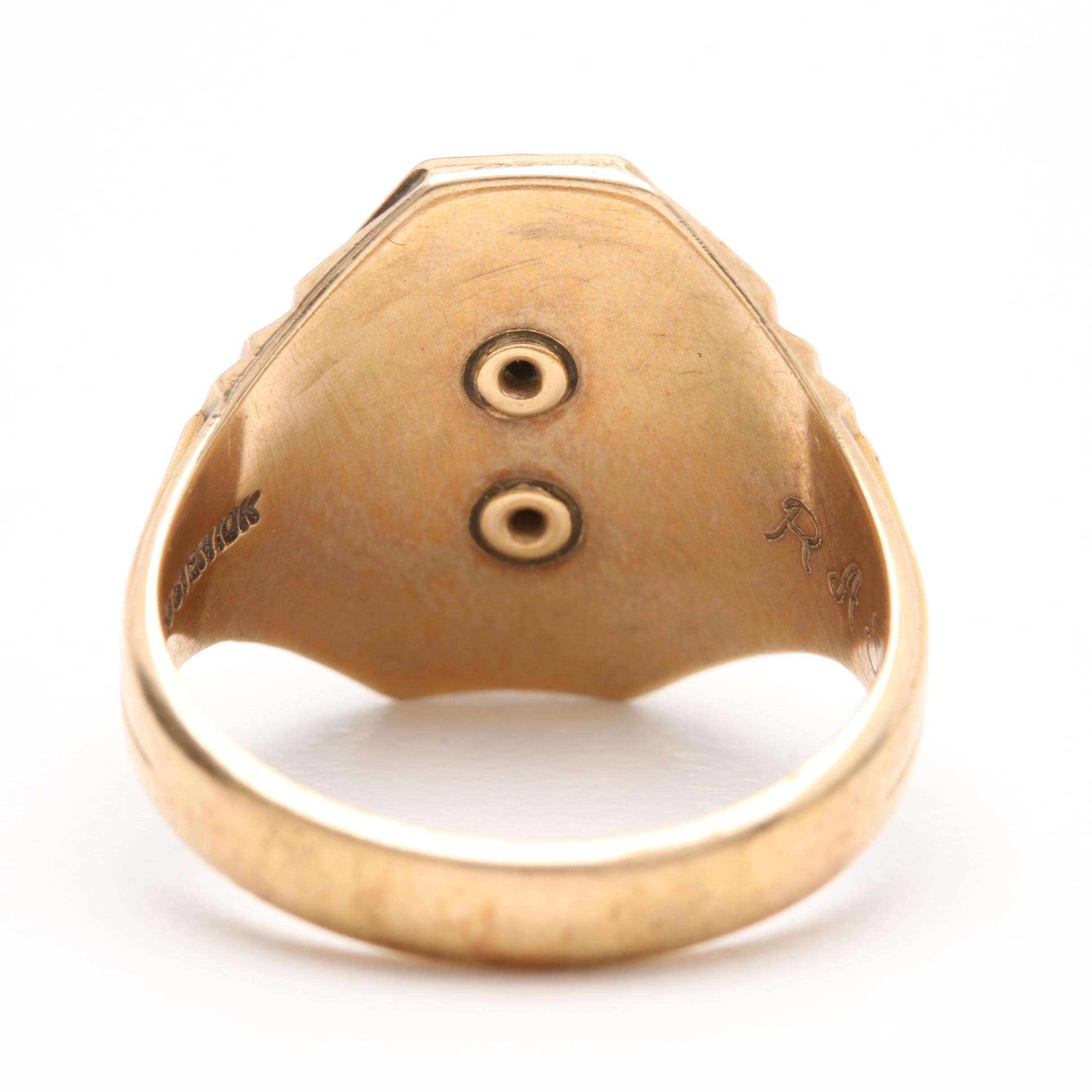 10K Yellow Gold Black Onyx Class Ring