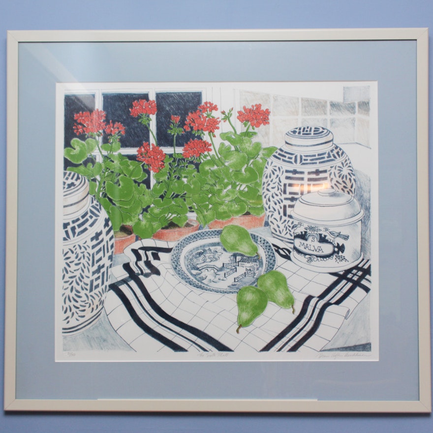 Signed Limited Edition Lithograph "The Sixth Plate" by Diane Afton Aeschliman
