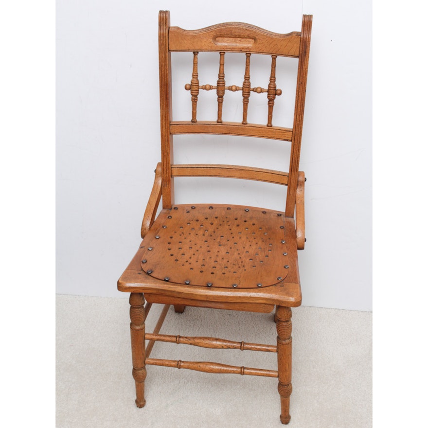 Antique Turned Oak Chair