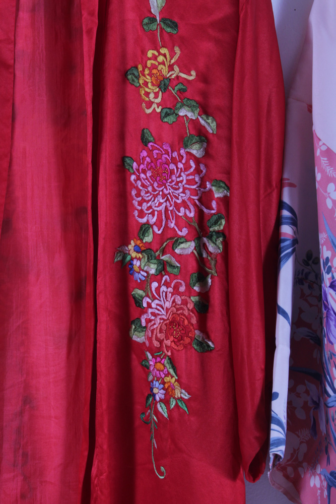 Vintage Chinese Embroidered Robe and Japanese Kimono Style Robe