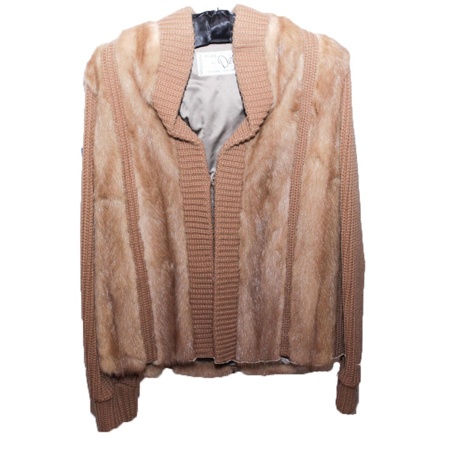 Vintage Fur and Wool Sweater Jacket
