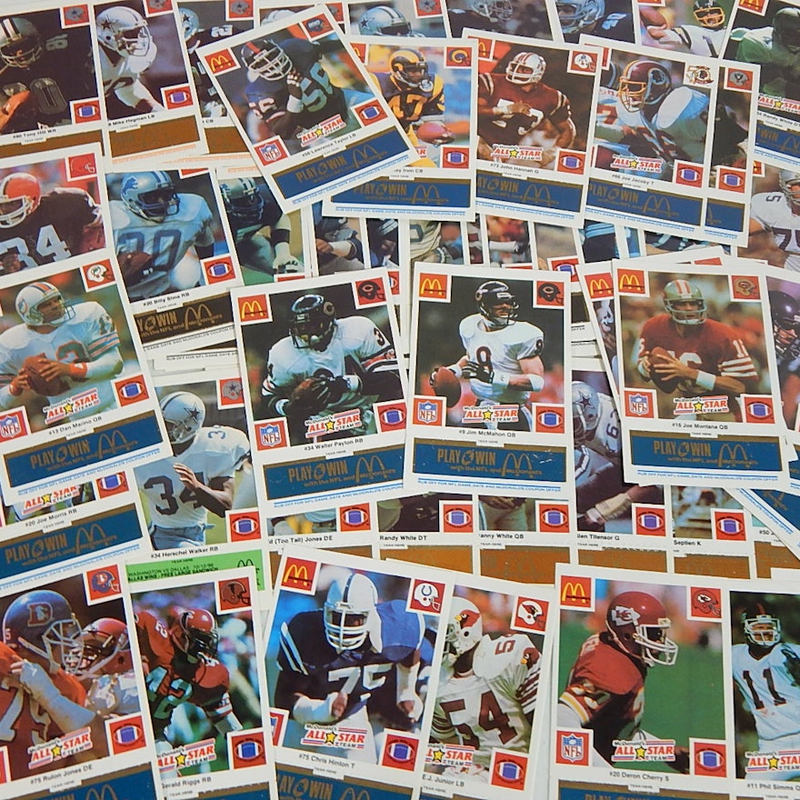 1986 McDonalds All-Star Team and Team Football Cards - Marino, Montana, Payton